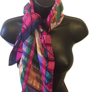 Aztec Print Vibrant Color Silk Scarf Square